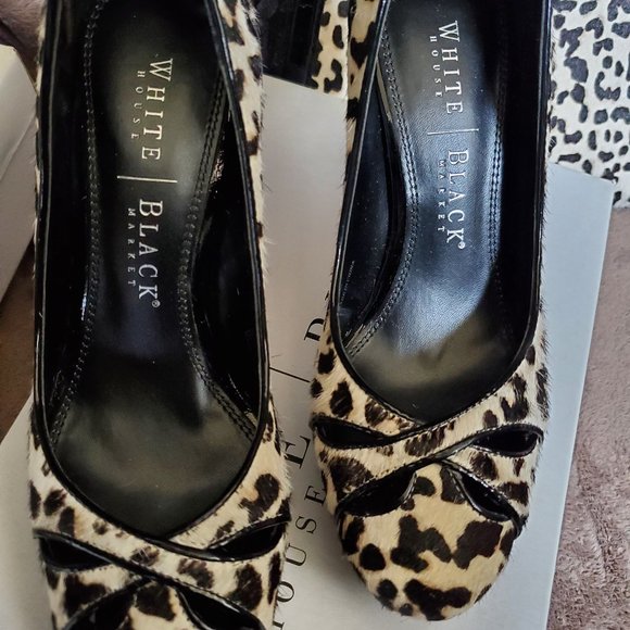 White House Black Market Shoes Animal Print Heels & PURSE Faux Fur (SET) - Picture 10 of 10